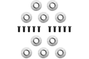 OUGPIU 10PCS Rond Plaquettes De Coupe En Carbure De Tungstène pour Outils De Tournage à Tour à Bois,Diamètre 12mm Indexable De Remplacement Haute,pour Tour À Bois Tourneur À Bois Finisseur avec 10*Vis M4