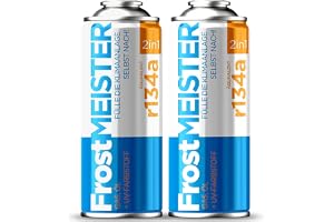 FrostMEISTER 2-in-1 Car Air Conditioning Refill Set, 400 ml: quick and easy refill with R134a replacement (1995-2016), environmentally friendly and safe for vehicles, 2 cans x 400ml