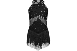 ranrann Dziecko Dziewczyna Trykot Gimnastyka Bez rękawów Rhinestone Kombinezon Gym Taniec Strój Łyżwiarstwo figurowe Kostium Pokaz 5-16 lat