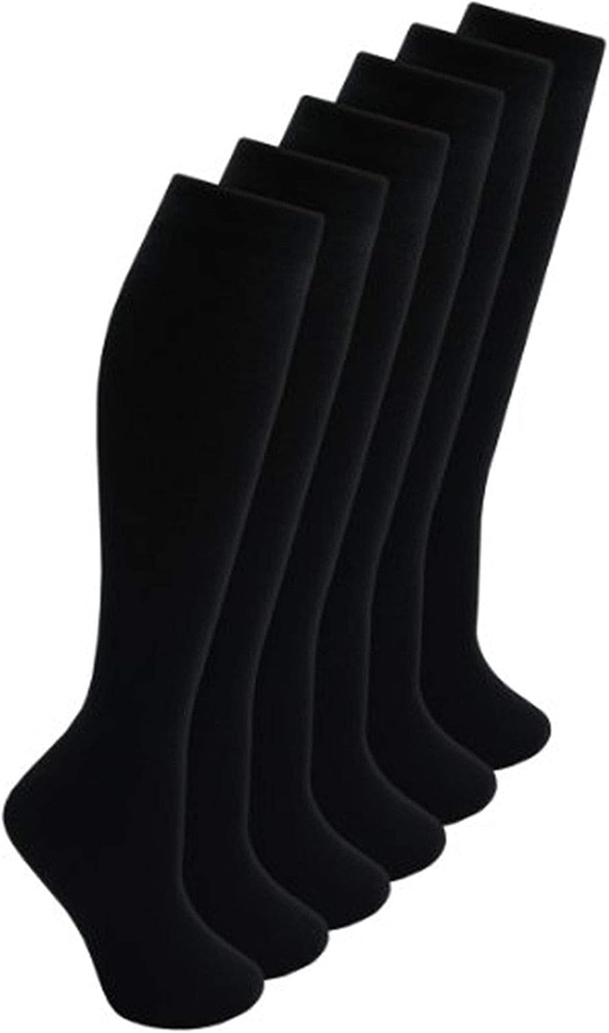 Bonjour® 6 Pairs Girls Kids Knee High School Socks Cotton Socks, Back to School Plain Socks Uniform Party Wear, Long Socks Girls Kids Knee High Socks for School