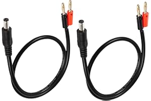 PNGKNYOCN DC 5,5 mm x 2,1 mm do 4 mm pozłacany kabel bananowy, DC 5521 męski do 4 mm kulka wtyczka bananowa 18AWG złącze kablowe 100 cm 3,2 FT (2 sztuki)