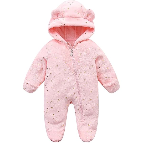 Grenouillère Bébé Hiver Polaire Avec Capuche Et Moufles - Combinaison Neige Enveloppante 0-12 Mois
