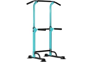 SogesPower Torre de Potencia, Power Tower, con Barra de Dominadas para Gimnasio en Casa, con Altura Ajustable, Equipo de Entrenamiento de Fuerza