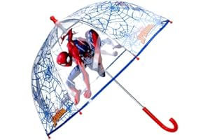 VADOBAG Paraguas Cúpula Transparente Manual Paraguas Niño Infantil Paraguas Spiderman Marvel 60cm