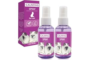 YOLONCE 2Pcs*60ml Spray Herbe à Chat, Classic Spray, Pulvérisation pour Chat, Soulage l’anxiété, Apaise Les Chats à la Maison et Réduit Le Stress Lors du Transport, Facile à Transporter