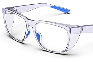TOREGE Gafas protectoras transparentes con protectores laterales, antivaho y antiarañazos con agarres antideslizantes y protección UV completa - Gafas protectoras ideales para mujeres y hombres