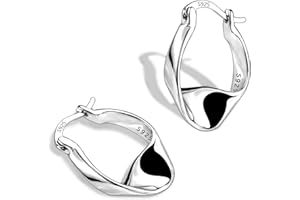 ALEXCRAFT Boucles d'oreilles Creoles Femme Argent 925 14K Or Plaqu Petite Creole