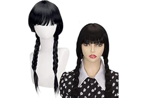 Dingfeiyu Parrucca per bambini e donne, Costume per bambini con frangetta treccia, Parrucca regalo per ragazze per cosplay feste decorazioni