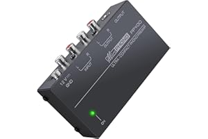 Préamplificateur Phono LiNKFOR Préampli Ultra-Compact PP400 en Métal, Entrée RCA, Sortie RCA et 1/4" TRS Préampli Phono