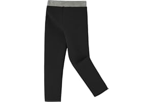 Ugitopi Ragazze Inverno Spessi Pantaloni Lunghi Caldi Foderati in Pile Leggings Termici di Cotone