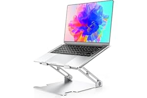 Glangeh Supporto PC Portatile Alluminio, Laptop Stand Multi-Angolo Regolabile Ergonomico, Porta PC Ventilato Raffreddamento Compatibile con MacBook Pro Air Tutti i Laptop 10-16"