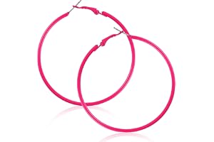 Tyqour Stora tunna kreoler 80-talet 90-talet fest minimalistiska runda örhängen, hoops örhängen damer cirkel kreoler, elegant