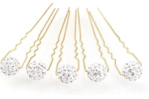FLEXISTORE 5 Epingle à cheveux avec boule de strass - Accessoires cheveux mariage - d'or - Clair