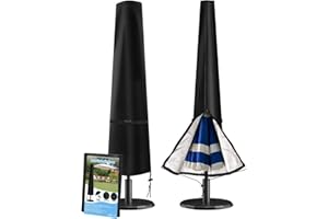 WANOCEAN Parasol Covers Waterproof，Fit 2.5 to 4m Garden Umbrella Cover, 420D Oxford Patio Parasol Covers with Zip , Anti-UV Garden Outdoor Umbrella Cover (190x30x55cm)