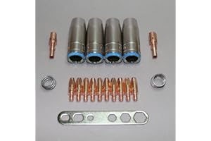 HYUNDAI WELDING Verschleißteile Set MB 25/Typ 250 M6 0,8/1,0/1,2 Stromdüsen, Gasdüse, Düsenstock MIG/MAG… (1.0mm Stromdüsen)