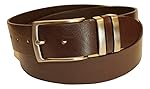 ITALOITALY - Cintura in Cuoio con Doppio Passante in Metallo, Colore Testa di Moro, ca. 4cm, Vera Pelle, Produzione...