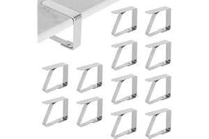 MEIRRAI Sujeta Manteles, 12 Pcs Grande Pinzas Sujeta Manteles Exterior Acero Inoxidable 7x8cm para Picnic, Fiesta, Boda Mesa de Jardin Exterior Grosor de 6,5 cm