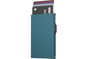 VULKIT Tarjetero para Tarjetas de Crédita, Delgado Portatarjetas Metálico con RFID Bloqueo, Cartera Tarjetero Pop-up de Hombre y Protector de Tarjetas Contactless