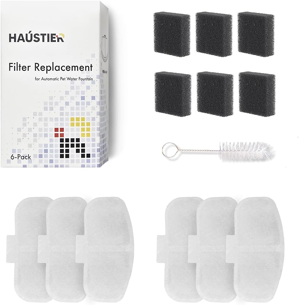 Haustier WF009L Otomatik Kedi Su Sebili Uyumlu Su Sebili Filtre Seti (6 Adet)