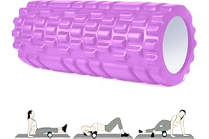 Foam Roller, Vylaier Rullo Massaggio Muscolare per Yoga, Pilates, Stretching, Roller Pilates Massaggio Gambe, Schiena e Braccia, essenziale per rilasciare le tensioni muscolari - 33x14cm