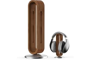 BRIMFORD Supporto Cuffie in Bambù per Scrivania, Stand Gaming da Scrivania con Base in Alluminio Stabile Design U Arc, Supporto Universale Compatibile con Sennheiser,Bose,Beats,Airpod Max,HyperX,Sony