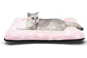 Kekuningan Cat Bed Mat for indoor Cats Small Washable Dog Bed Crate Mattress for 22 inch Cage Soft Flat Pet Cushion Bedding Puppy Pillow Blanket for Cats Dogs Anti Slip Bottom 53x31cm