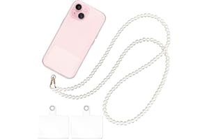 Wugauwor Cordon Telephone Portable Bijoux avec 2 Patchs Universels, Dragonne Telephone Portable en Perles, Laniere Telephone Portable pour Tous les Smartphones, Tels que Iphone Samsung