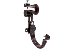 First Plast - Gouttière PVC 16 demi-ronde - Crochet bandeau orientable PVC 16 demi-ronde - marron