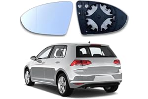 ‎TUNDWHITE Tundwhite Spiegelglas Golf 7 Links Beheizbar Asphärisch Passend für Golf 7 Spiegelglas Links Fahrerseite Beheizbar Ersatzspiegelglas Golf 7 Außenspiegel Glas mit Trägerplatte