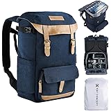 K&F Concept Kamerarucksack Rolltop 20L Fotorucksack Wasserdicht Robuste Rucksack-Stofftaschen aus Stoff für Spiegelreflexkame