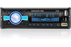 HASLAKY RDS Autoradio Bluetooth avec Port de Charge Type‑C, FM/AM Poste Radio Voiture Bluetooth 5.0, 4x65W Autoradio 1 Din Supporte Main Libre/2 USB/AUX/SD/TF/EQ/DSP/MP3 Player, 7 Couleurs Éclairage