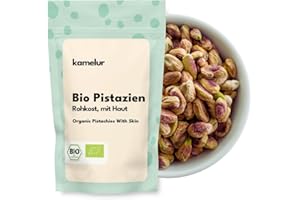‎KAMELUR Kamelur 500g BIO Pistazien ohne Schale und mit Haut - naturbelassene Pistazienkerne, geschält und ungesalzen