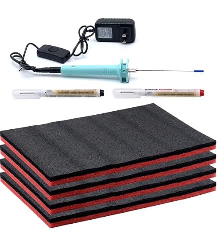 Lot De 4 Plaques De Mousse Prédécoupées Gudalea - 2x 50mm Et 2x 10mm D'épaisseur (400x300mm) - Pour Mallette Outils, Appareil Photo, Miniatures