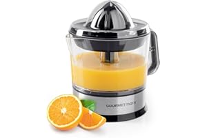 GOURMETmaxx Elektryczna sokowirówka do owoców cytrusowych i soku pomarańczowego | wyciskarka do soków o pojemności do 700 ml | wyciskarka do cytrusów z różnymi akcesoriami dla najświeższego smaku | 40