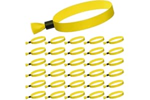 OUDQFCJ 30 pièces Bracelets en Tissu, Bracelets d'identification pour événements (Jaune)