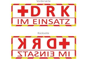 FEUERWEHRSTORE DRK im Einsatz Wendeschild WSB2 für die Sonnenblende in Normal- & Spiegelschrift Deutsches Rotes Kreuz