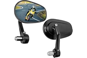 ‎KEMIMOTO KEMIMOTO Lenkerendenspiegel Motorrad E-geprüft, 2 Stücke Universal Motorradspiegel für Lenker,360°drehbarer Lenkerspiegel Motorrad, 7/8" 22mm Seitenspiegel Kompatibel mit Roller, ATV