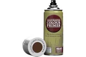 The Army Painter, Colour Primer Leather Brown, 400 ml Vernice per Plastica Primer Marrone - Primer Modellismo per Miniature Fantasy, D&D e Warhammer