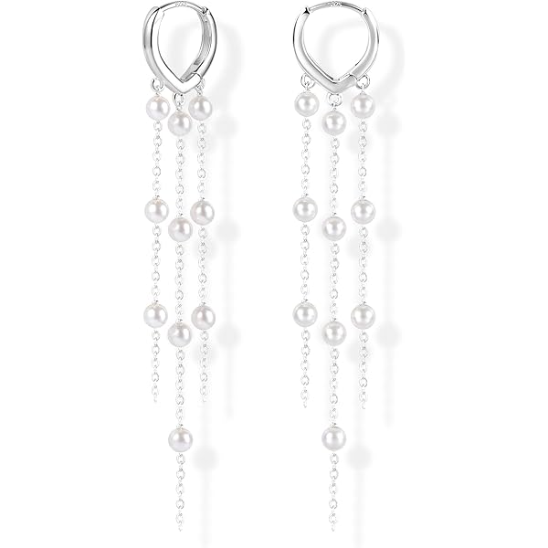 BodyBonita Hangende Oorbellen voor Dames-925 Sterling Zilveren Draadoorbellen Hypoallergene Kettingoorbellen Sierlijke 16K Vergulde Lange Hangende Oorbellen voor Dames Niet-Aantastende Sieraden Moon S