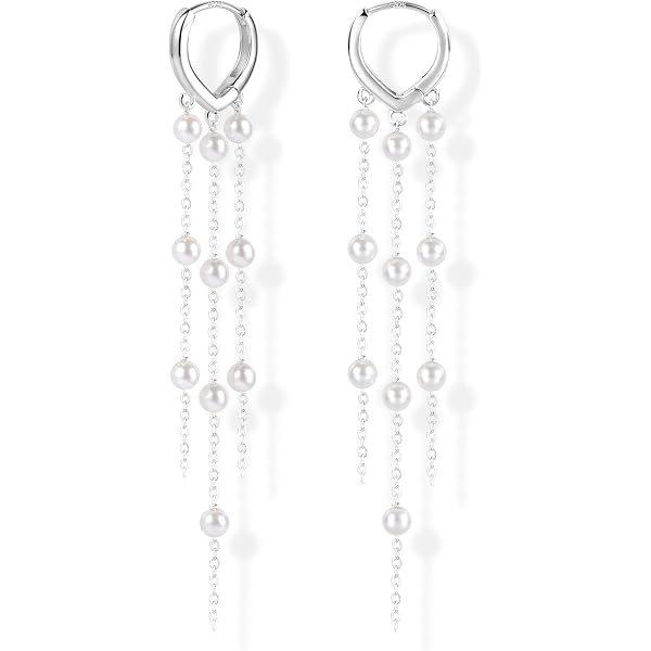 BodyBonita Hangende Oorbellen 925 Sterling Zilver - 16K Verguld Lange Kettingoorbellen Voor Dames