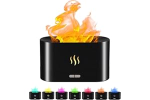 DASIAUTOEM Flammen Aroma Diffuser Mit 7 Flammen Effekt, Ätherische Öle Diffuser, Aromatherapie Luftbefeuchter Humidifier 7 LED für Kinder Zuhause Office Schlafzimmer