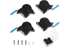 Linkstyle 4 Stück 3D Analog Joystick für Nintendo Switch/Switch Lite, Driftfrei Joy Con Joysticks Ersatz Reparatursatz mit Schraube