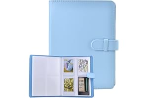 MUZIRI KINOKOO Album photo 128 pochettes pour appareil photo Fuji Instax Mini EVO/Mini 12/11/40/9/8/7+/25/90 Bleu