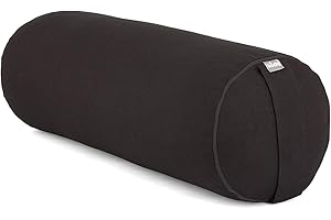 BODHI Coussin bolster de yoga BASIC env. 65 x 23 cm, coton robuste, housse amovible, lavable à 30°C, passant pour le transport, remplissage et couleur au choix
