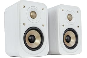 Polk Audio Signature Elite ES10 Enceintes Surround Hi-Res, Satellites Compactes, Compatibles Dolby Atmos/DTS:X (Paire) - Blanches