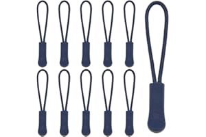 Hocansen 50 Pezzi Cordino Cerniera Lampo Zipper Puller 66mm Etichetta Nylon Cord Cerniera Tiretto Sostituzione Tira Zip Estensione per Zaini Giacche (LLS/Dark Blue)