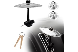 PORUPAEL Car Crash Cymbal Air Vent Set - Silver Car Cymbal Drum Accessory with Mini Finger Cymbals and Drumsticks, Automotive Percussion Kit for Vehicle Vent, Mini Car Drum and Cymbal Entertainment System