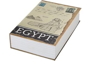 Diversion Book Safe with Key Lock, Parrency Hidden Safe Box of Classical Design, Medium, Eygpt, 9 1/2" x 6" x 1 1/3", SBH-M018