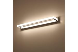 ECOBRT Lampa LED nad lustro łazienkowe, 9 W, nowoczesna, akrylowa, chromowana, wykończenie, oświetlenie wewnętrzne, 4000 K, 220 V, 42 cm długości