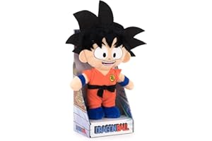 PLAY BY PLAY Peluche dei Personaggi di Dragon Ball 28cm - Goku, Maestro Muten, Crilin, Pual - qualità Super Soft (28cm con Display, Goku)